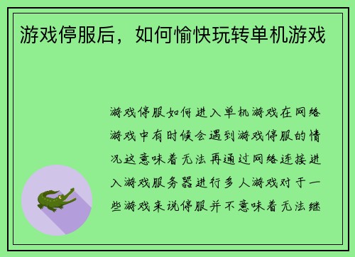 游戏停服后,如何愉快玩转单机游戏